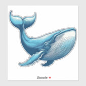 nautische walvis op maat gesneden vinyl Sticker (Vel)