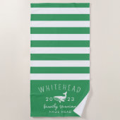 nautische walvisgroenmonogram strandlaken (Voorkant)
