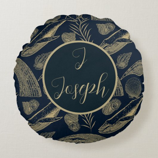 nautische  walviskwekerij rond kussen (Voorkant)