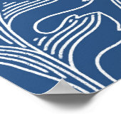 Nautische walvissen, damast textuurpatroon. poster (Hoek)