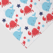 Nautische walvissen en krabben Patroon Tissuepapier (Detail)