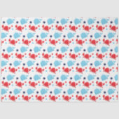 Nautische walvissen en krabben Patroon Tissuepapier (Voorkant)