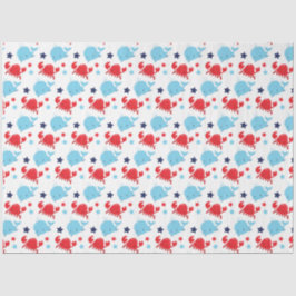 Nautische walvissen en krabben Patroon Tissuepapier