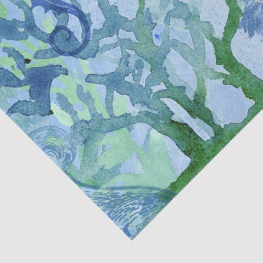 Nautische walvisvaarder zeebaars blauwe mint ontko tissuepapier (Detail)