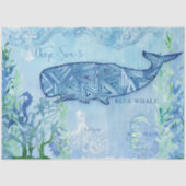 Nautische walvisvaarder zeebaars blauwe mint ontko tissuepapier (Voorkant)