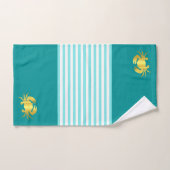Nautische waterkrab/gouden rotskrab met strepen bad handdoek (Handdoek)