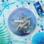 Nautische Waterverf aan het Zee Papieren Bordje (Feest)