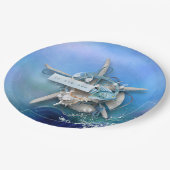 Nautische Waterverf aan het Zee Papieren Bordje (Gekanteld)