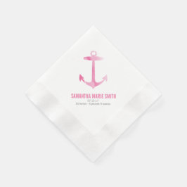 Nautische Waterverf Anker Baby shower Sip en See Servetten