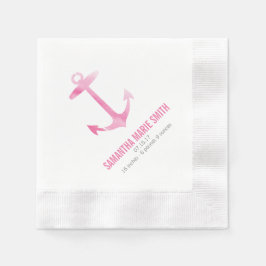 Nautische Waterverf Anker Baby shower Sip en See Servetten