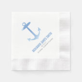 Nautische Waterverf Anker Baby shower Sip en See Servetten (Voorkant)