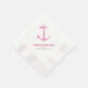 Nautische Waterverf Anker Baby shower Sip en Zie Servetten