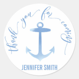 Nautische Waterverf Anker Dank u Ronde Sticker