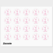 Nautische Waterverf Anker Dank u Roze Ronde Sticker (Vel)