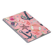 Nautische Waterverf Anker Zeesterren Patroon Notitieboek (Rechterzijde)