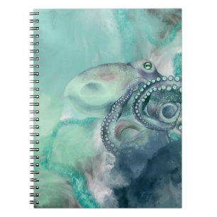 Nautische Waterverf Aqua Ocean Octopus Notitieboek