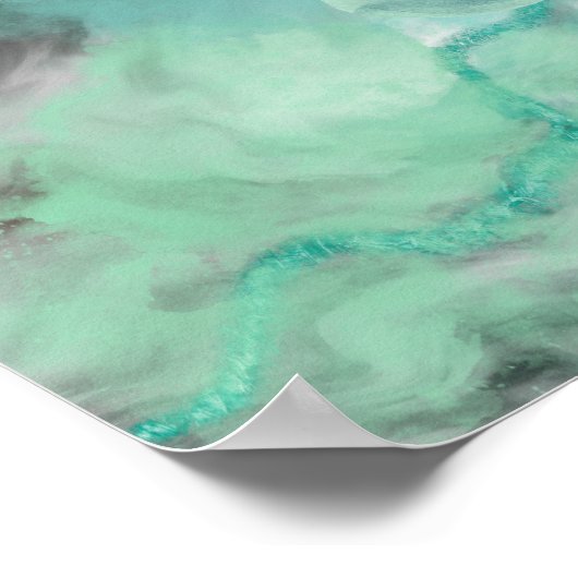 Nautische Waterverf Aqua Ocean Octopus Poster (Hoek)