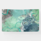 Nautische Waterverf Aqua Ocean Octopus Spandoek (Horizontaal)