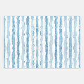 nautische Waterverf blauw wit geschilderd gestreep Inpakpapier Vel (Voorkant 3)