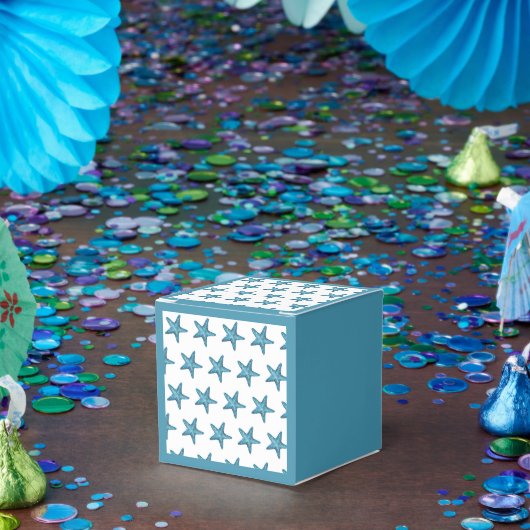 Nautische waterverf blauwe zeester bedankdoosjes (Feest)