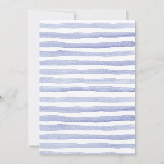 Nautische Waterverf Blue Baby shower uitnodiging (Achterkant)