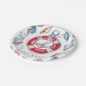 Nautische Waterverf bootnaam gepersonaliseerd Papieren Bordje (Gekanteld)