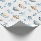 Nautische Waterverf Cadeaupapier (Hoek)