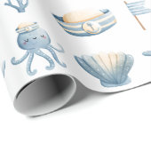 Nautische Waterverf Cadeaupapier (Rol Hoek)