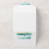 Nautische waterverf eenvoudige trouwillustratie all in one uitnodiging (Buitenkant)