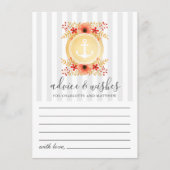 Nautische Waterverf Floral Gold Anchor Wedding Advieskaart (Voorkant)