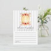 Nautische Waterverf Floral Gold Anchor Wedding Advieskaart (Staand voorkant)