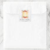 Nautische Waterverf Floral Gold Anchor Wedding Vierkante Sticker (Tas)