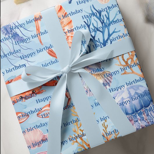 Nautische Waterverf Koraalrif Delights Cadeaupapier