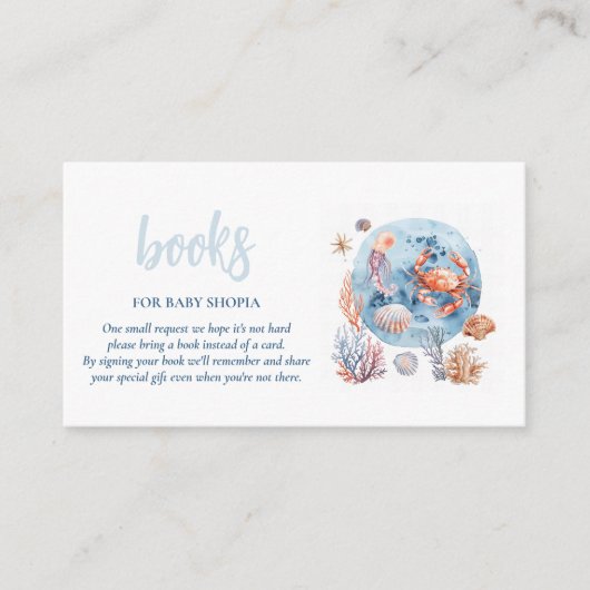 "Nautische Waterverf Koraalrif Delights Informatiekaartje (Voorkant)