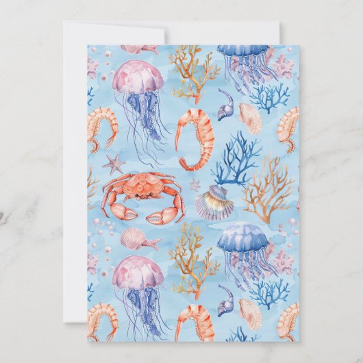 "Nautische Waterverf Koraalrif Delights Kaart (Achterkant)