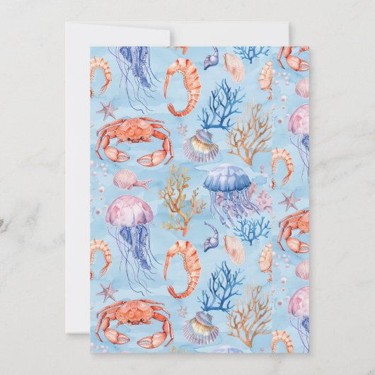 "Nautische Waterverf Koraalrif Delights Kaart (Achterkant)