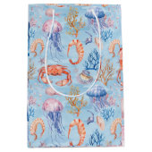 Nautische Waterverf Koraalrif Delights Medium Cadeauzakje (Voorkant)