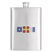 Nautische Waterverf Maritiem Signal Flag Monogram Heupfles (Voorkant)