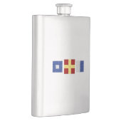 Nautische Waterverf Maritiem Signal Flag Monogram Heupfles (Rechts)