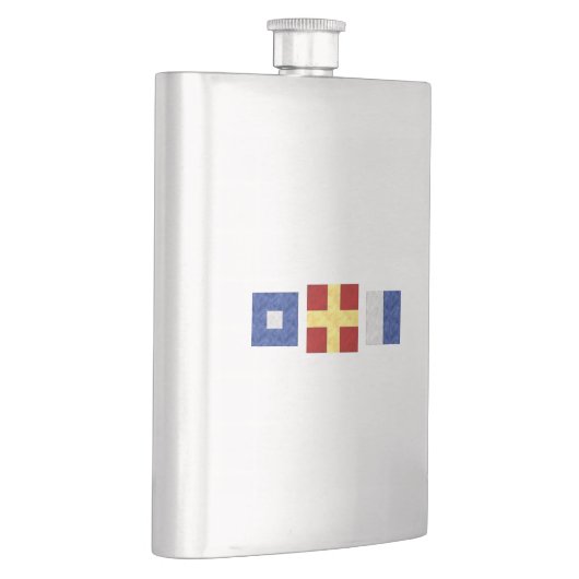 Nautische Waterverf Maritiem Signal Flag Monogram Heupfles (Rechts)