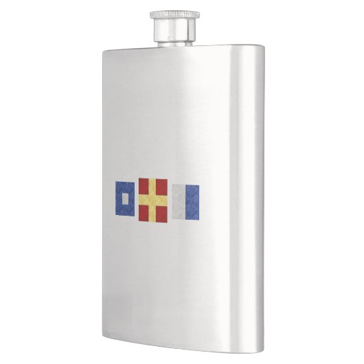 Nautische Waterverf Maritiem Signal Flag Monogram Heupfles (Links)