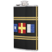 Nautische Waterverf Maritiem Signal Flag Monogram Heupfles (Links)