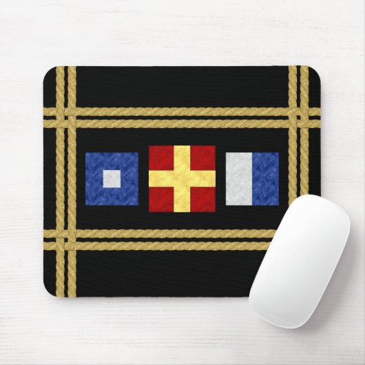 Nautische Waterverf Maritiem Signal Flag Monogram Muismat (Met muis)