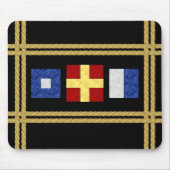 Nautische Waterverf Maritiem Signal Flag Monogram Muismat (Voorkant)