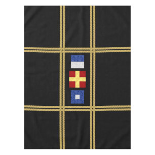 Nautische Waterverf Maritiem Signal Flag Monogram Tafelkleed