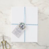 Nautische Waterverf met Anchor Wedding Welkom Cadeaulabel (Met Touw)