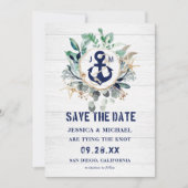 Nautische Waterverf met creatieve Anchor marine Save The Date (Voorkant)