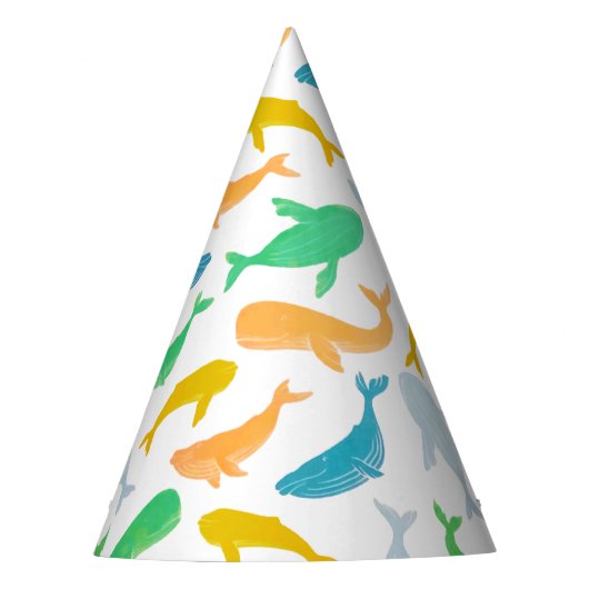 Nautische Waterverf Pacifische walvis Feesthoedjes (Voorkant)