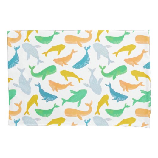 Nautische Waterverf Pacifische walvis Kussensloop (Voorkant)