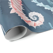 Nautische Waterverf Patroon: Koraalrif Delights Cadeaupapier (Rol Hoek)